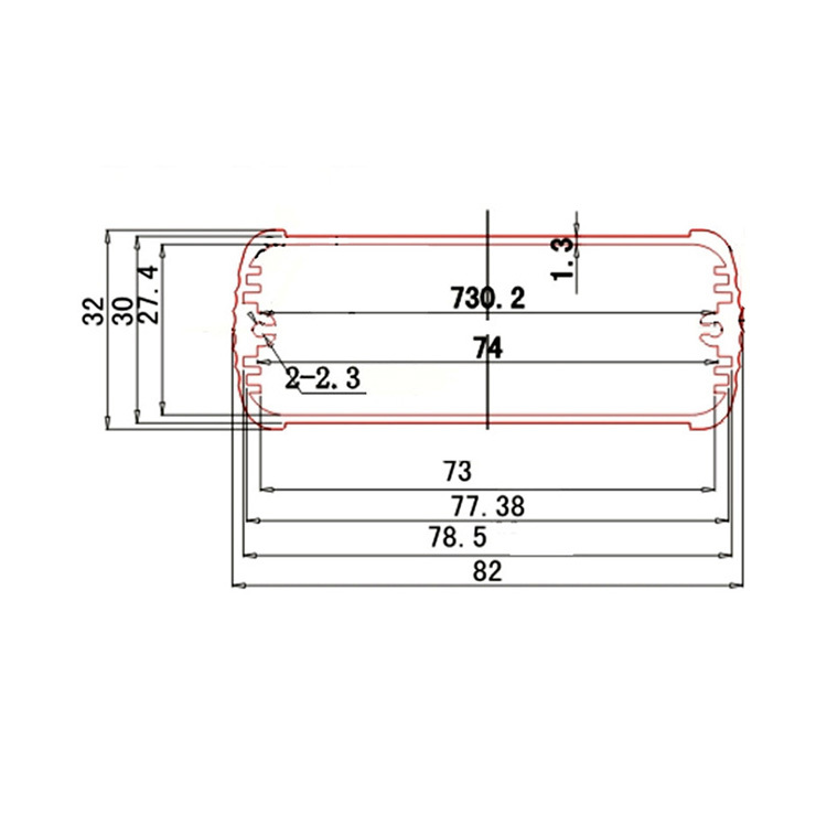 82*32mm-L Anodized Extruded Aluminum Electronic Enclosure PCB Box Case Project Enclosure