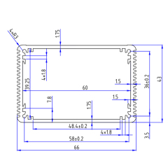 66*43mm-L Aluminum Enclosure Case DIY Extruded Electronic Project Box