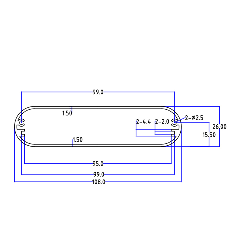 108*26mm-L Complete specification customized extrusion aluminum profile electronics device housing for project and industry