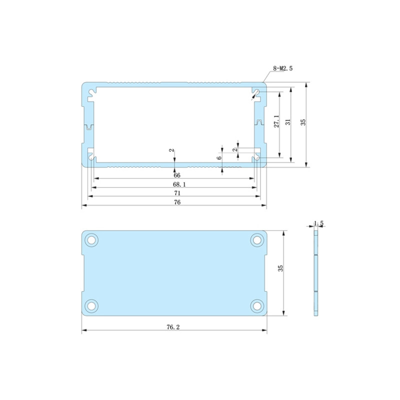 76*35mm-L China electronics extruded small anodized aluminum metal box
