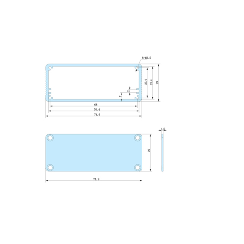 74*29mm-L rack mount electronic enclosures aluminum electrical box transformer enclosure