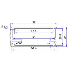 57*28mm-L Diy Split Extruded Aluminum Enclosure Electronic Junction Box