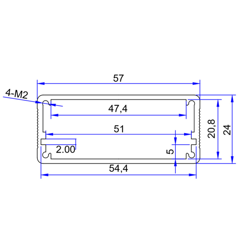 57*28mm-L Diy Split Extruded Aluminum Enclosure Electronic Junction Box