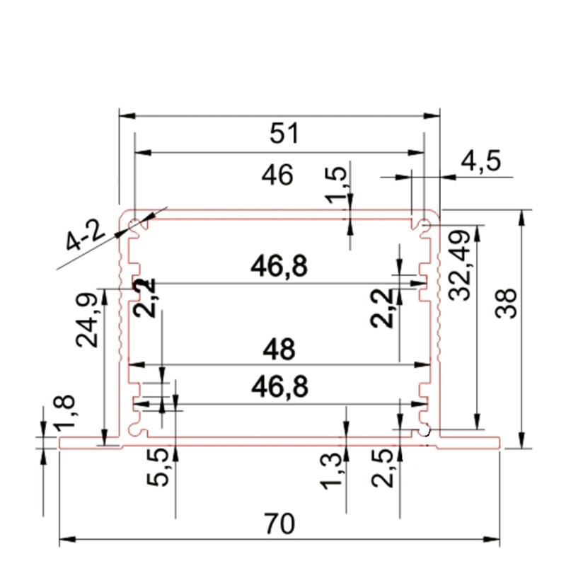 70*38mm-L Aluminum Project Box Split Type Enclosure Case DIY Housing
