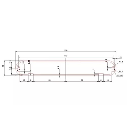 120*18mm-L Custom Small Extruded Aluminium Enclosure Custom Aluminum Extrusion Box