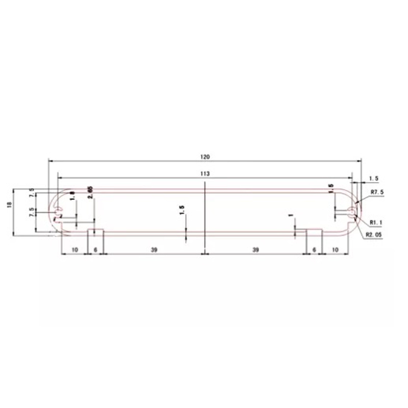 120*18mm-L Custom Small Extruded Aluminium Enclosure Custom Aluminum Extrusion Box