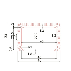 48*33mm-L Aluminum Extruded Amplifier Enclosure Junction Box