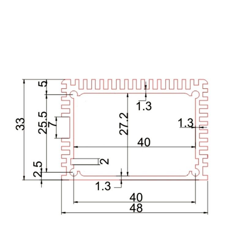 48*33mm-L Aluminum Extruded Amplifier Enclosure Junction Box