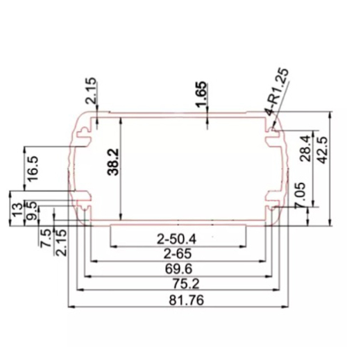 82*42.5mm-L CNC machining making customized precision aluminum enclosure