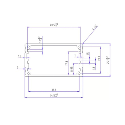 44*25mm-L Wall Mounting Split Extruded Aluminum Electronic Enclosures