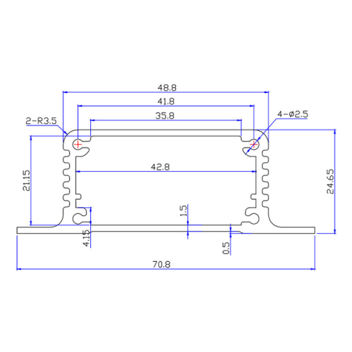 71*25mm-L Aluminum Enclosure Profile Shell Instrument Alloy Shell PCB Circuit Board Box Electronic Components Case