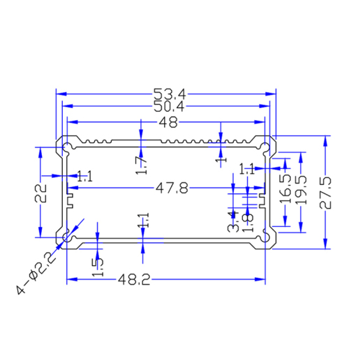 53.4*27.5mm-L DIY Housing Instrument Case Aluminum Project Junction Box
