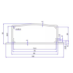 100*35mm-L Custom Aluminum Extrusion Case Electronic Box Aluminum Extruded Pcb Enclosure