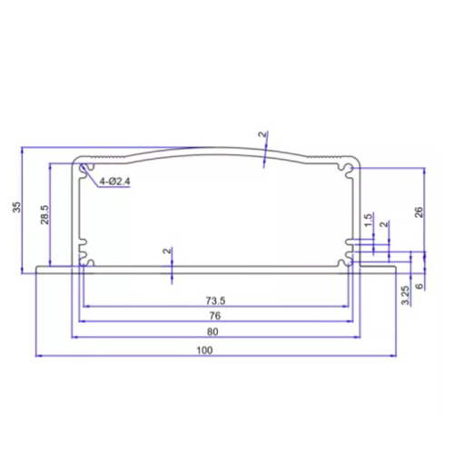 100*35mm-L Custom Aluminum Extrusion Case Electronic Box Aluminum Extruded Pcb Enclosure