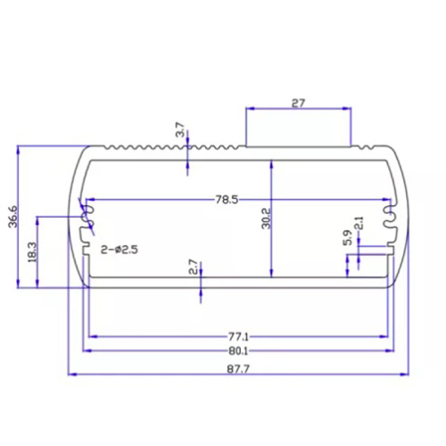 87*36mm-L Custom Extruded Electric Enclosure Box Electronic Instrument aluminum enclosures