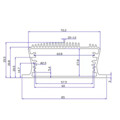 85*35mm-L Extruded Aluminium Electrical Inverter Case Led Driver Box Enclosure Project Box