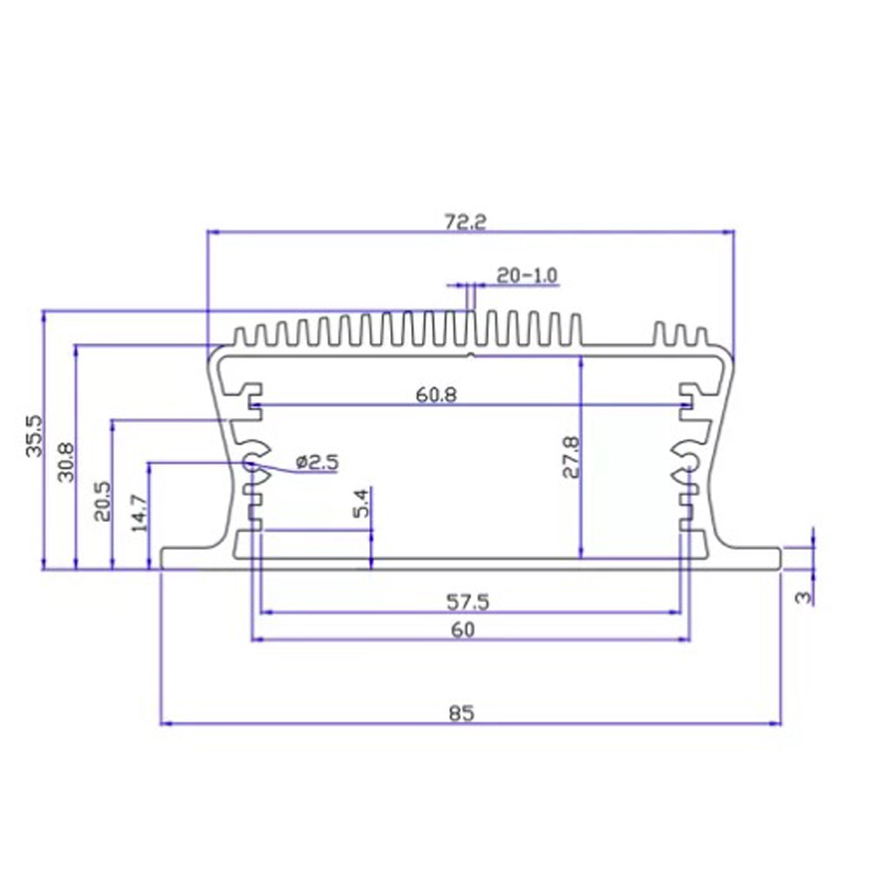 85*35mm-L Extruded Aluminium Electrical Inverter Case Led Driver Box Enclosure Project Box