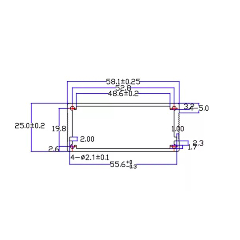58*25mm-L Aluminum Electrical Junction Box Circuit Board Electronic Project Storage Case