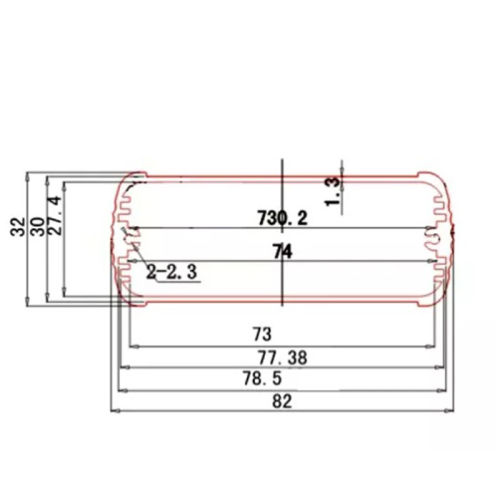 82*32mm-L cnc maching aluminum enclosure for telecommunication or electronic