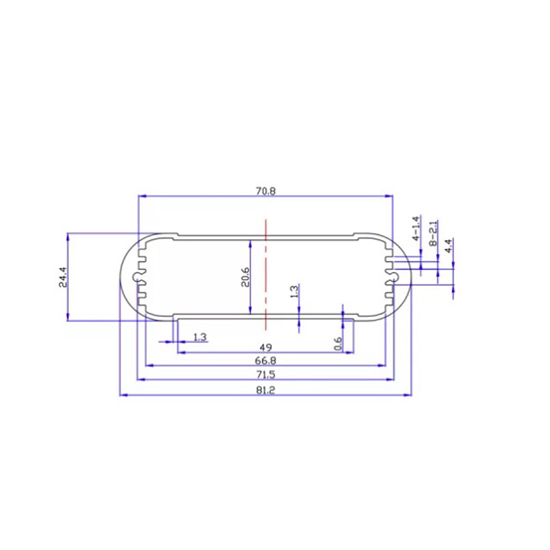 81*24mm-L Extruded Aluminum Electronic Enclosure/ Aluminum Extrusion Enclosure PCB Housing Box