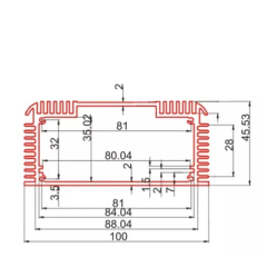 100*45.5mm-L Aluminum Electrical Enclosure Extrusion Distribution Power Box Aluminum Enclosure