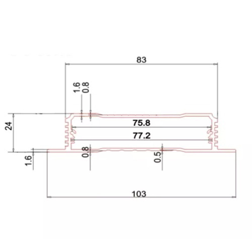 103*24mm-L Custom Aluminu Profile/Section Project Box Aluminum Enclosure Amplifier