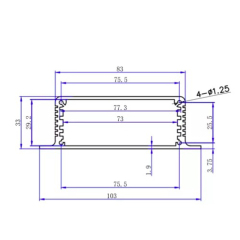 103*33mm-L custom aluminum boxes Housing in Blue color surface powder coating