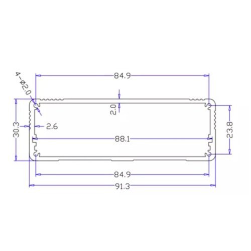 91*30mm-L Custom Extruded aluminum enclosure electronic junction box manufacturer