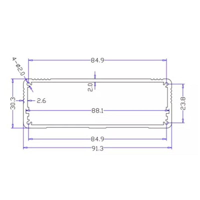 91*30mm-L Custom Extruded aluminum enclosure electronic junction box manufacturer