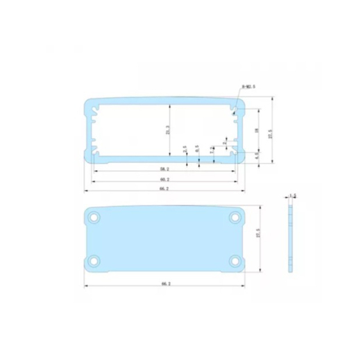 66.2*27.5mm-L Aluminum Enclosure Case Integrated Enclosure Case DIY Junction Box Shell Aluminum Power Enclosure Shell