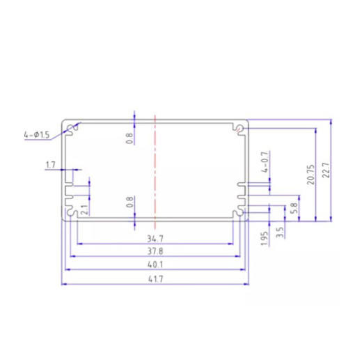 42*23mm-L China Custom Small Pcb Aluminum Enclosure