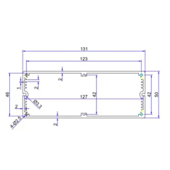 131*50mm-L custom aluminum extrusion enclosure electronics junction box