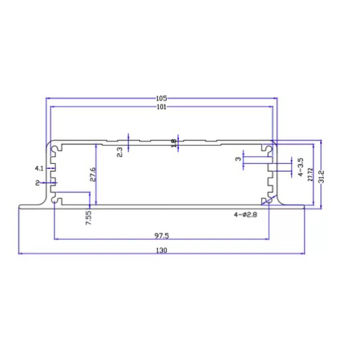 131*31mm-L China Factory Custom Extruded Aluminum Heat Sink Enclosure PCB Housing for Electronics