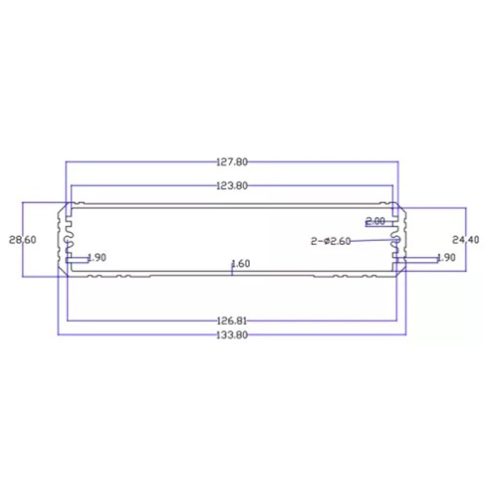 134*29mm-L Custom precision cnc machining milling heatsink with aluminum housing