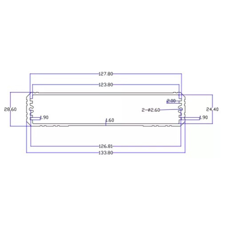 134*29mm-L Custom precision cnc machining milling heatsink with aluminum housing