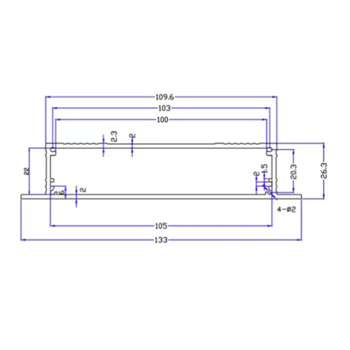 133*26mm-L Customized Cnc Anodized Aluminum Case Box Extruded Profile Electronic Device Enclosure
