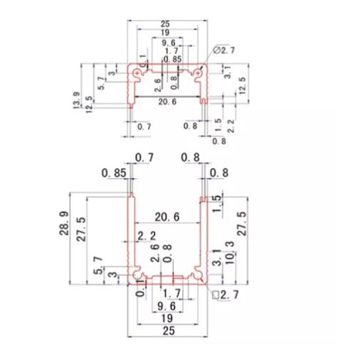 40*25mm-L aluminium enclosure case aluminium extruded enclosure