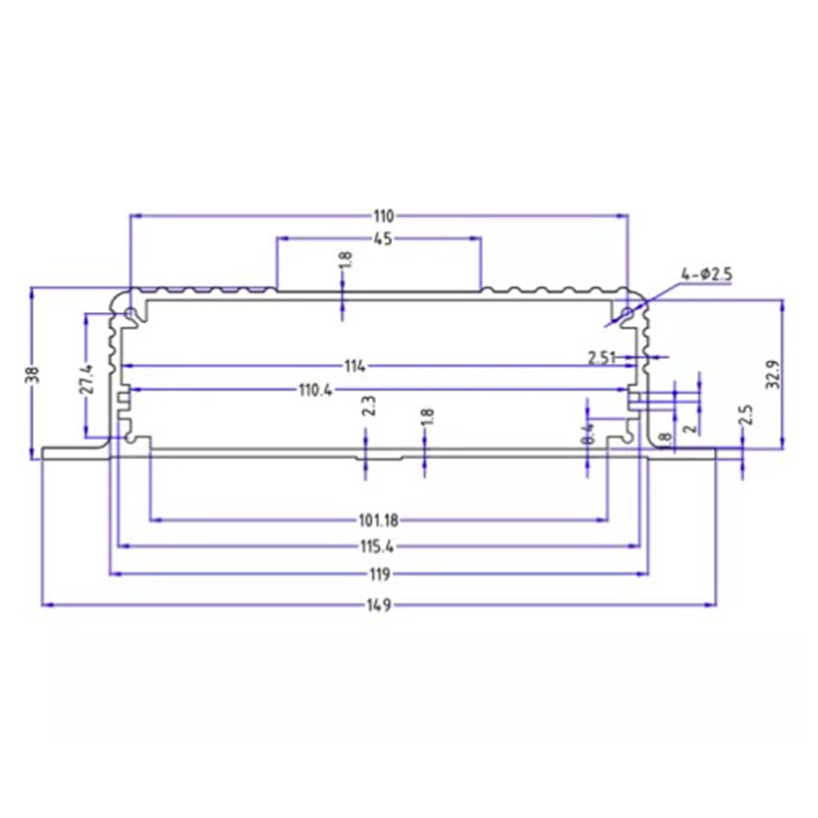 149*38mm-L aluminum case aluminum extrusion profil box manufacturers Electrical DIY