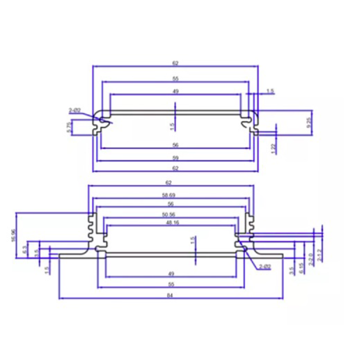 84*24mm-L aluminum extruded enclosure electronics switch box for pcb