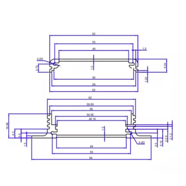 84*24mm-L aluminum extruded enclosure electronics switch box for pcb