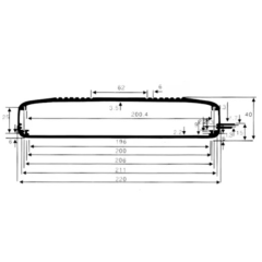 220*40mm-L Aluminum enclosures for electronics standard metal boite case