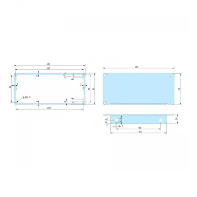 107*47mm-L Aluminum Extrusion Enclosure, Extruded Aluminum Enclosure, Aluminium