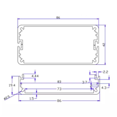 86*42mm-L Extrusion aluminum material electronic box enclosure project build