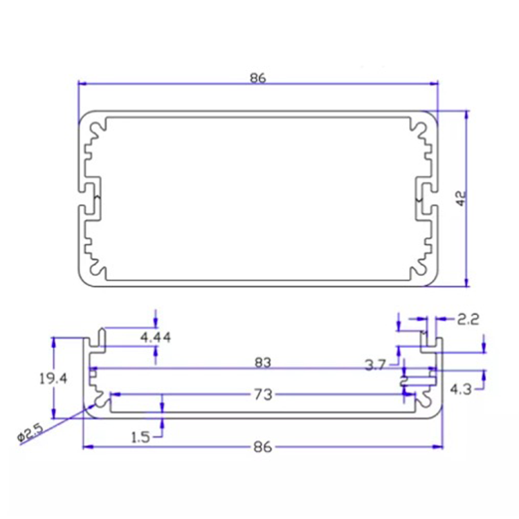 86*42mm-L Extrusion aluminum material electronic box enclosure project build