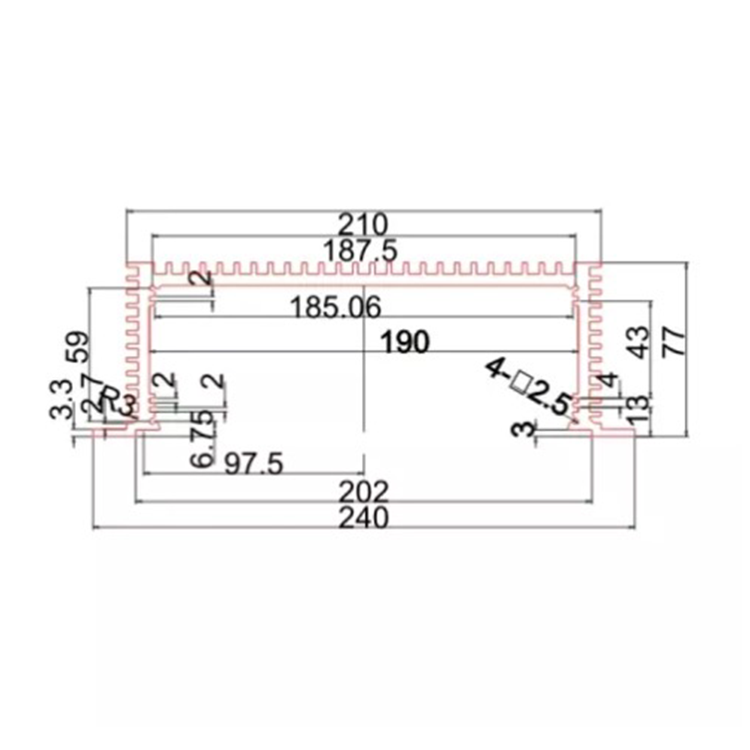 240*77mm-L aluminum enclosures,electric metal enclosure,sheet metal enclosure