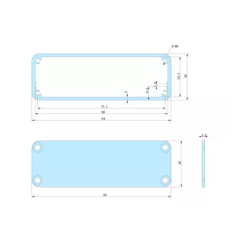 84*28mm-L aluminum extruded enclosures cam housing pcb aluminium case