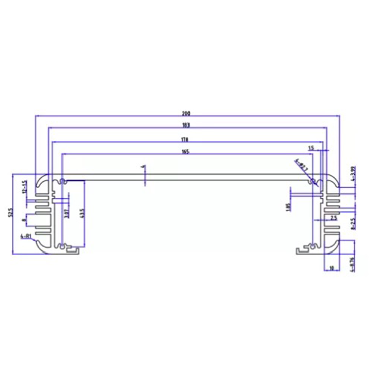 200*60mm-L diy electronics enclosure metal project box aluminum profile box cabinet