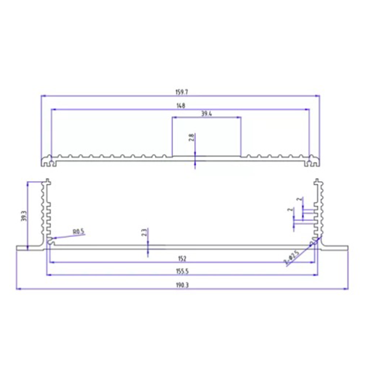190*46mm-Laluminum amp chassis box metal enclosure design china aluminum