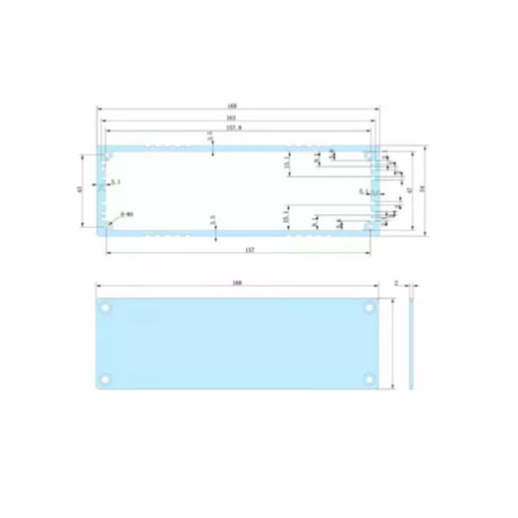 168*54mm-L aluminium project enclosure pcb box black case pcb outdoor equipment