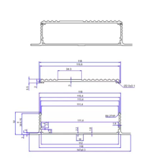 147*36mm-L aluminum chassis box metal project enclosure small clear electrical
